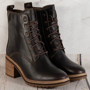 Timberland Women's Sienna High Waterproof Side Zip Boot Dark Brown Size 10 M